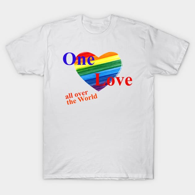 One Love All Over The World T-Shirt by DeVerviers